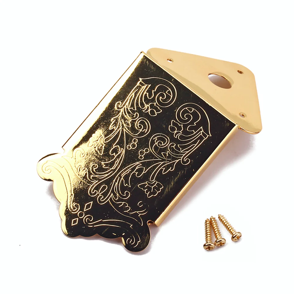 

Triangle 8-String Mandolin Guitar Tailpiece with Cover and Screws for Mandolin Part Replacement Guitar Maker Flower Pattern