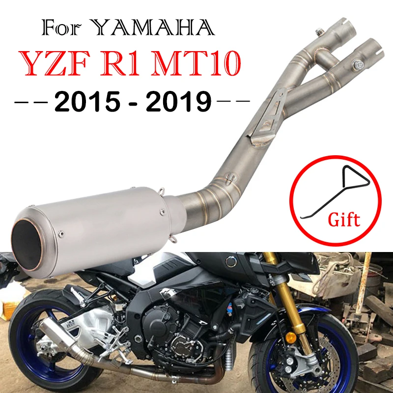 

YZF R1 2015-2019 yzf-R1 60mm Slip-On Motorcycle Muffler SC Exhaust Cut-catalyst Middle Link Pipe AR Escape Adapte For YAMAHA R1