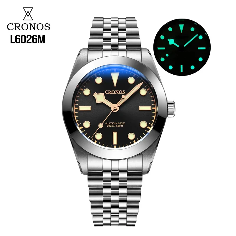 Часы Cronos BB39 автоматические механические часы с сапфировым стеклом и AR-покрытием