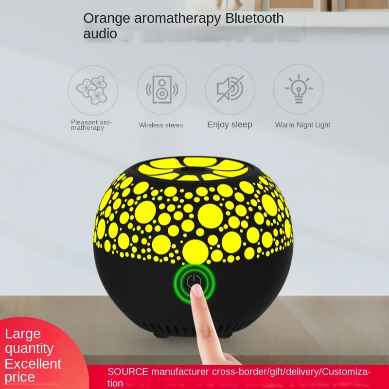 

Оранжевый маленький звуковой светильник, уличный беспроводной Bluetooth-динамик, цветной светодиодный сабвуфер для ароматерапии, креативный п...