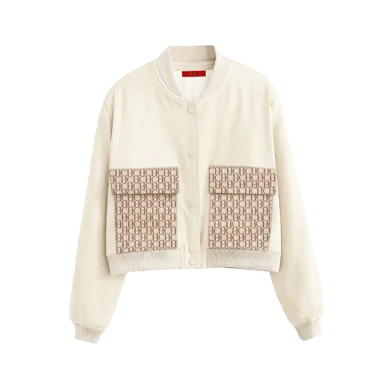 

2023 Early Autumn Women's Coat Beige Long Sleeve Button Thin Top Out Casual Jacket