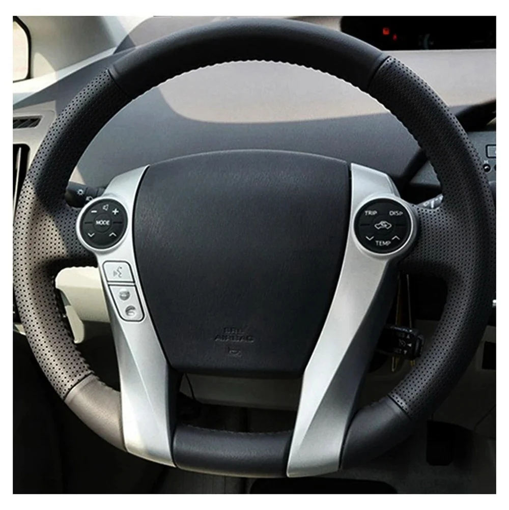 

Кожаный чехол на руль автомобиля из микрофибры по индивидуальному заказу для Toyota Prius 2009-2015 Aqua 2014-2015 интерьер автомобиля