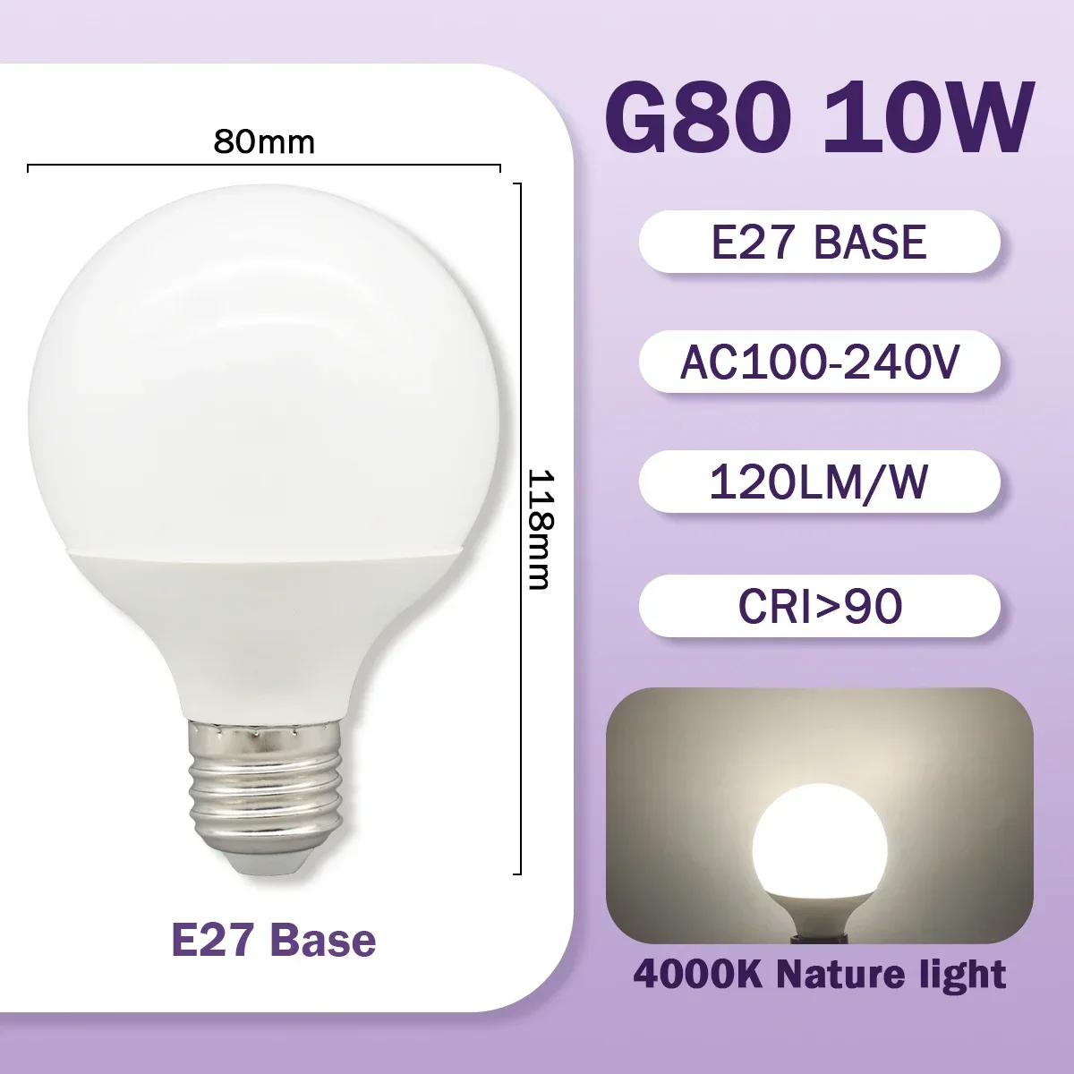 

Gatetop Светодиодная лампа E27 10W 15W 18W