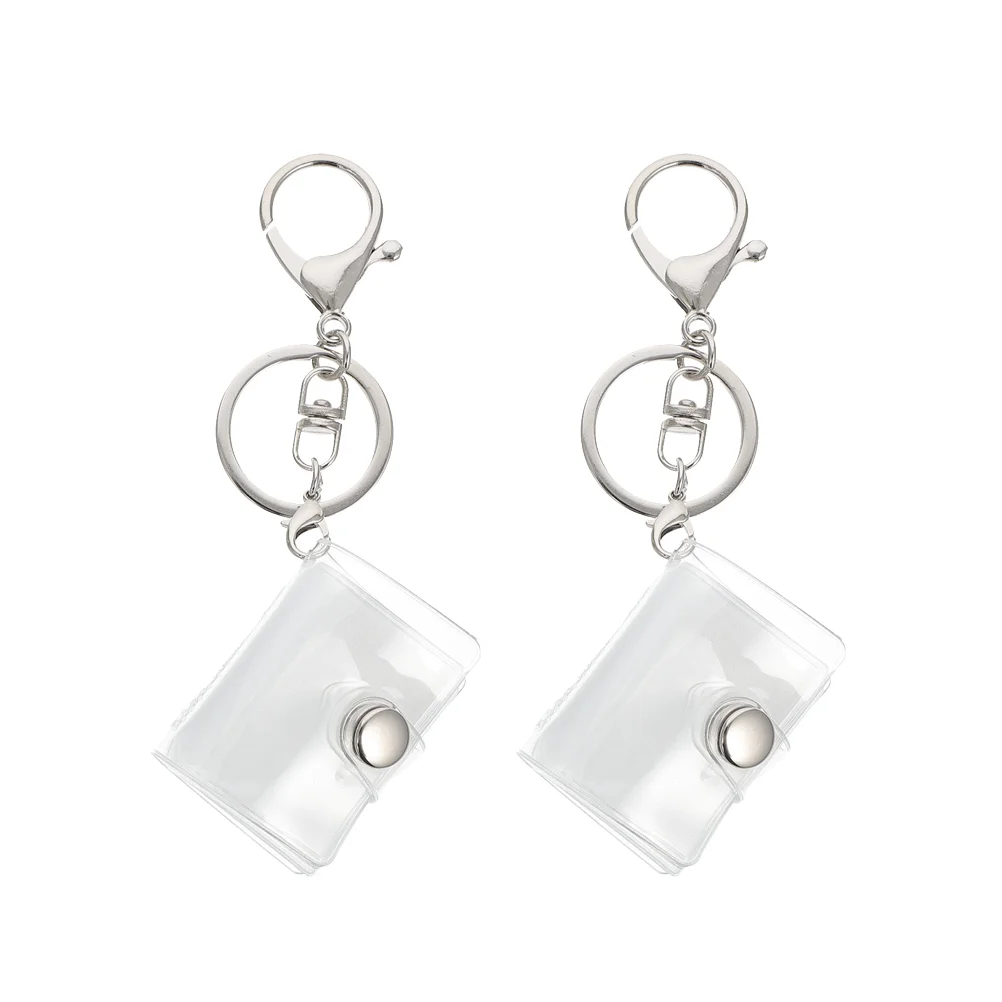 

Album Keychain Photo Mini Scrapbookbook Pocket Key Storage Chain Small Photos Photocard Custom Transparent Clear Keyring