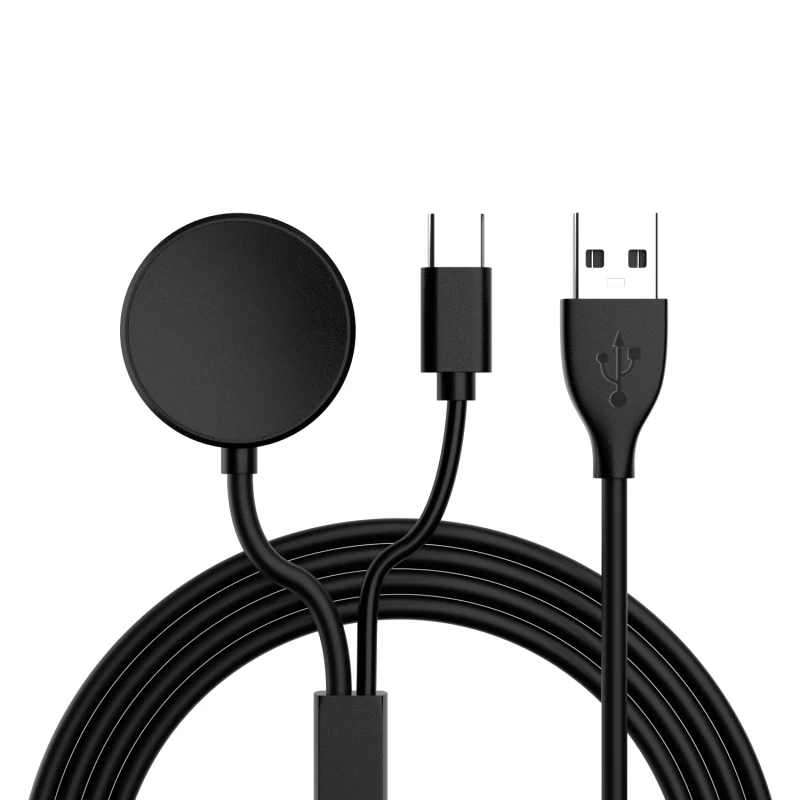 

Smart Watch 2 In 1 Magnetic Wireless Charger USB 1M Charging Cable, Suitable For Samsung Galaxy Watch 3/Active/Active 2