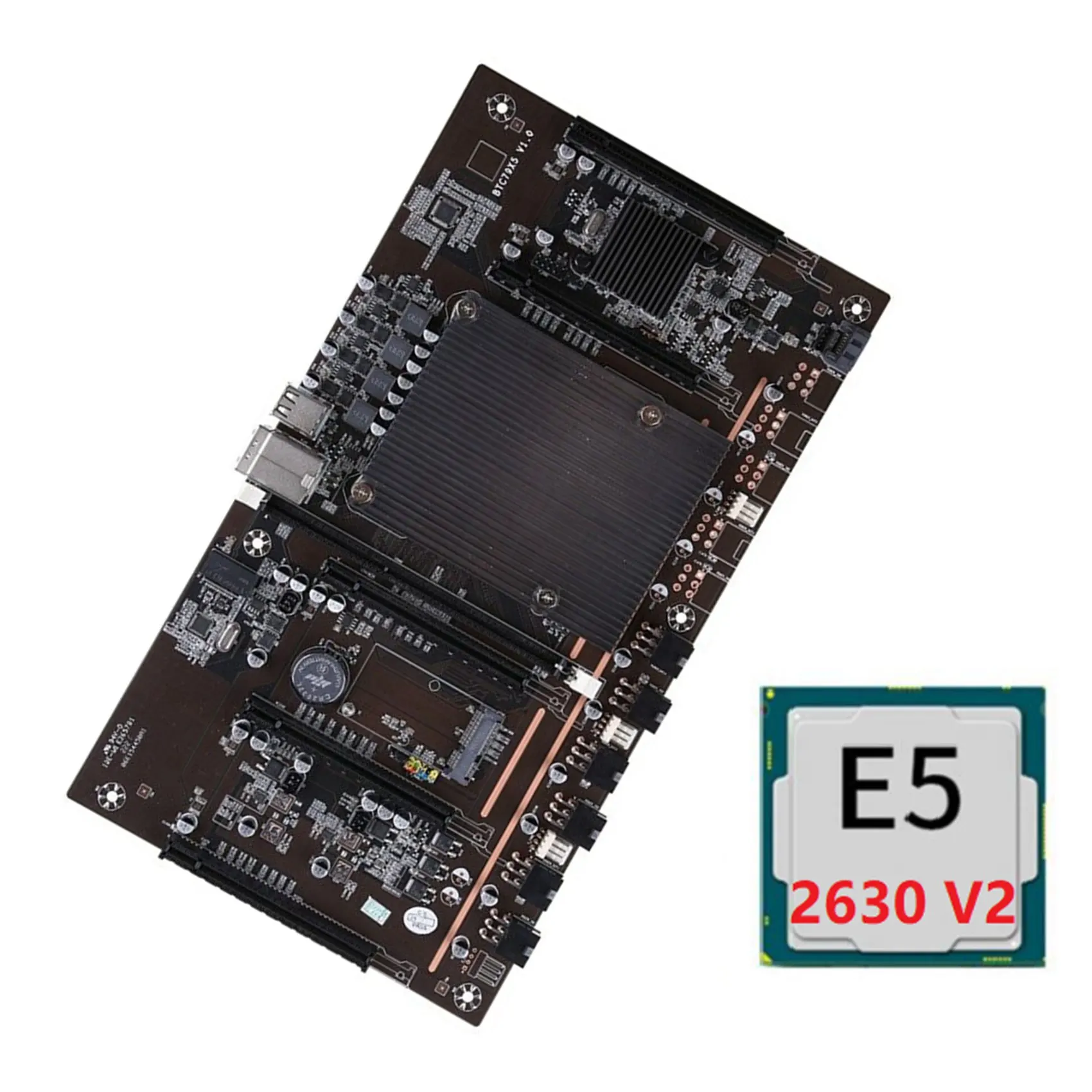 Материнская плата H61 X79 для майнинга BTC с ЦП E5 2630 V2 5X PCI-E 8X LGA 2011 DDR3 поддержка 3060 3080 GPU |