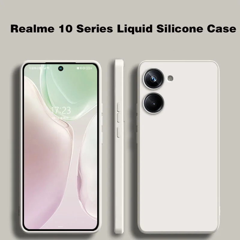 

For Realme 10 Case Realme 10 4G 10 Pro Plus Cover Cases Shockproof Liquid Silicone TPU Protective Phone Back Cover Realme 10