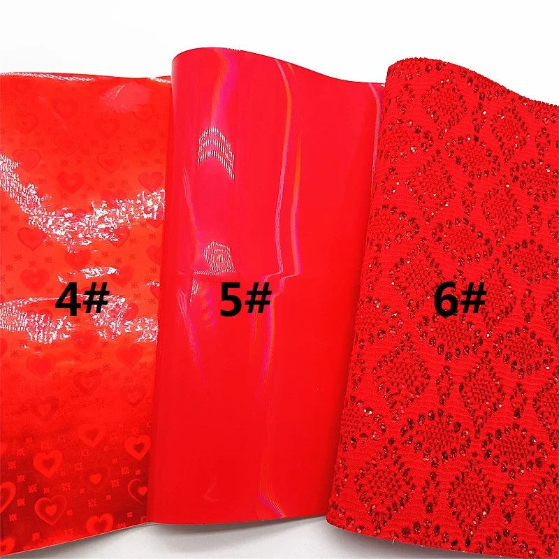 Красные блестящие кожаные листы с рисунком для влюбленных искусственная кожа