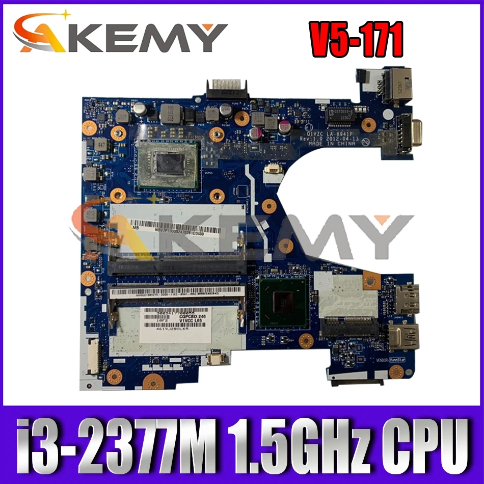 

Материнская плата для ноутбука AKEMY для Acer Aspire V5-171 Intel i3-2377M 1,5 ГГц процессор DDR3 NBM3A11005 NB.M3A11.005 LA-8941P