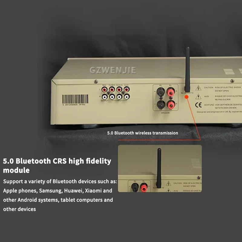 Фото AV2080 Усилитель мощности Bluetooth 5,0 Аудиоусилитель Hi-Fi Стерео Усилители динамиков Hi-Fi Amplificador Amp 250Wx2 №5