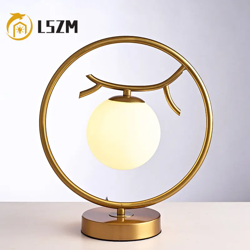 Creative LED Table Lamp Simple Modern Nordic Cozy Bedroom Bedside Lamp Office Study Round Gold Desk Lamp Decorate LED Night Lamp