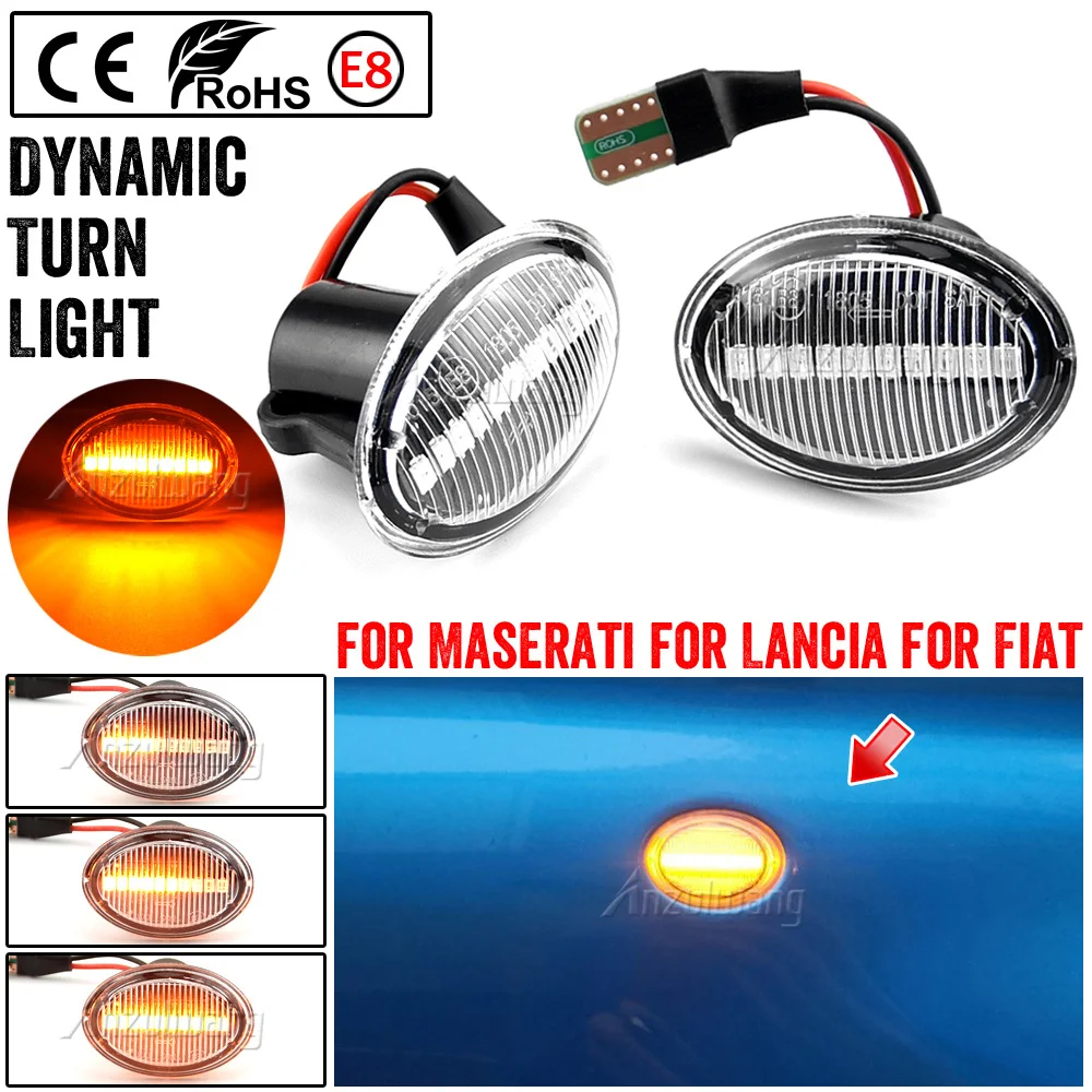 

2X LED side marker light turn signal lamp clear for FIAT 4S 63 3P NUOVA 500 ABARTH Ford KA DESDE Lancia YPSILON Maserati