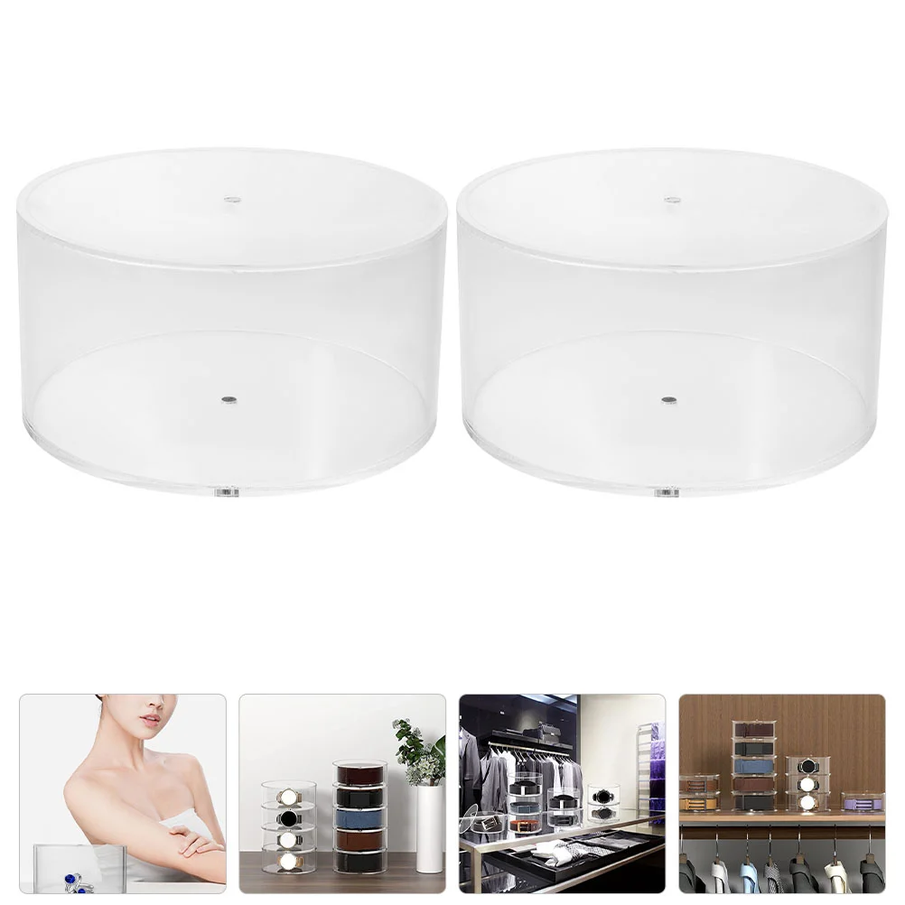 

Belt Organizer Case Storage Acrylic Display Holder Box Clear Jewelry Container Men Watch Closet Vanity Makeupround Ring Earring