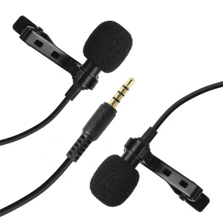 

Plug & Play, шумоподавление, Портативный Аудио двойной проводной микрофон, петличный микрофон для смартфонов Android