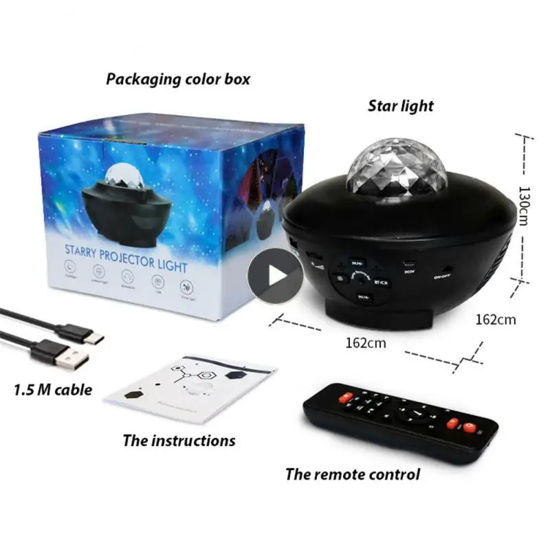 

Colorful Starry Sky Galaxy Projector Nightlight Child USB Music Player Star Night Light Romantic Laser Projection Lamp