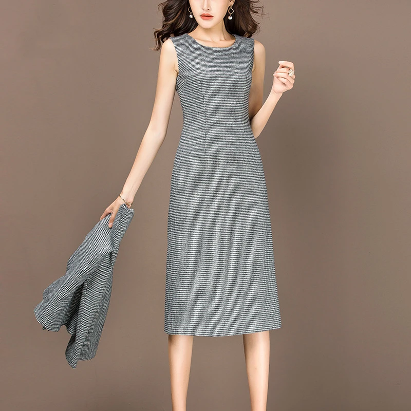 Весенние женские костюмы в клетку осенне-зимние офисные комплекты официальный