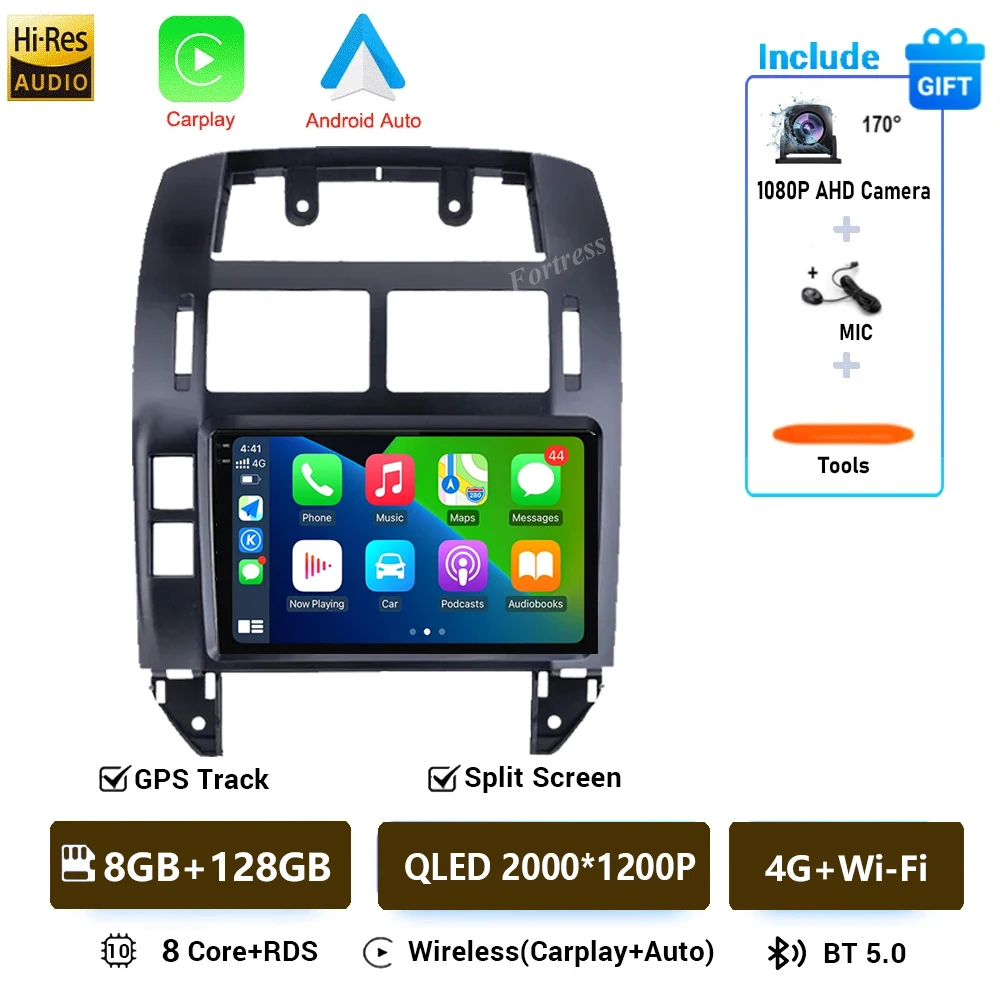 

Для Volkswagen VW Polo MK4 6Q 9N 9N3 2004-2009 Автомобильный радиоприемник Android 16 Авто мультимедийный видеоплеер GPS Carplay QLED Экран Стерео