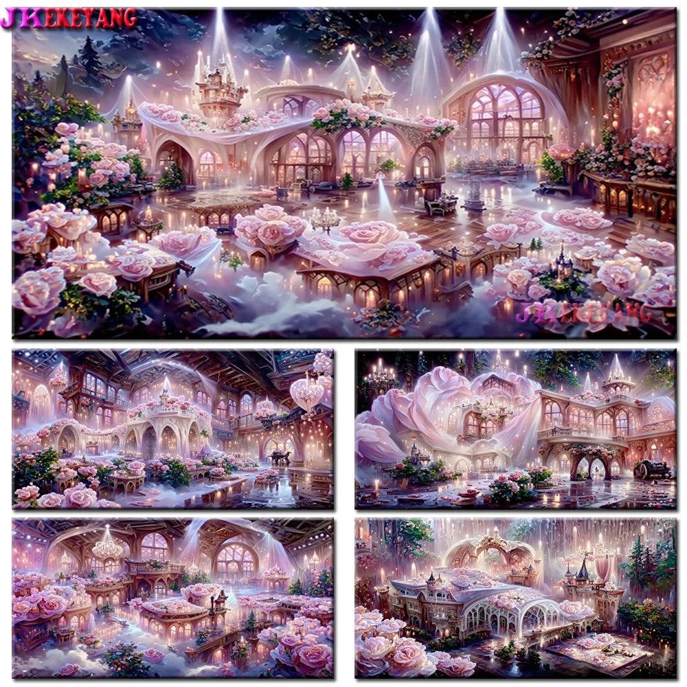 

Алмазная 5D Вышивка «сделай сам», алмазный замок, вышивка крестиком, Декор для дома Y5300