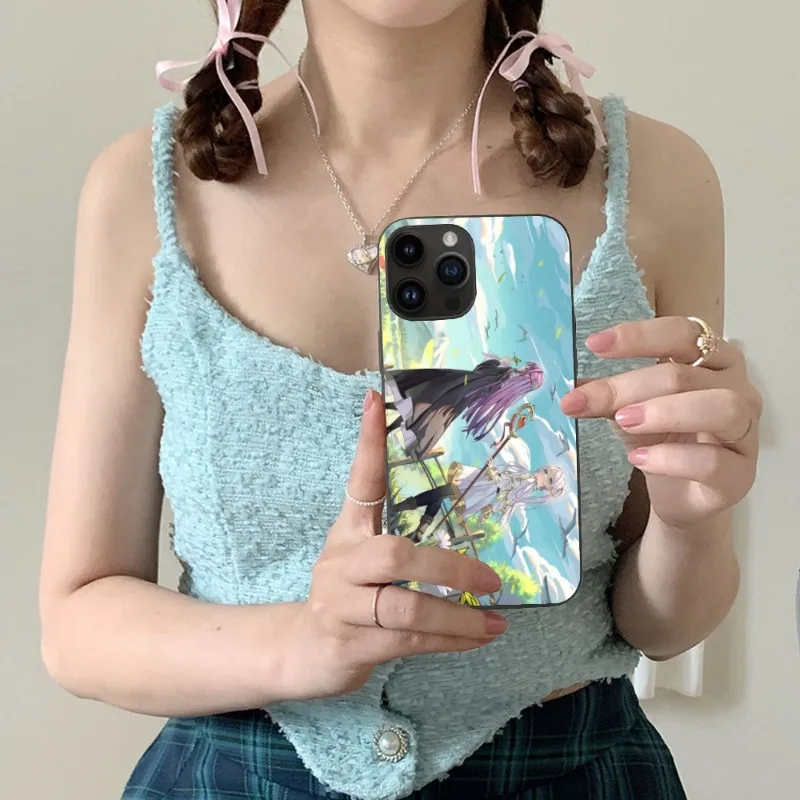 Чехол для мобильного телефона Sousou no Frieren iPhone 15 14 13 12 11 X XR XS 8 7 Pro Max Plus Mini черный