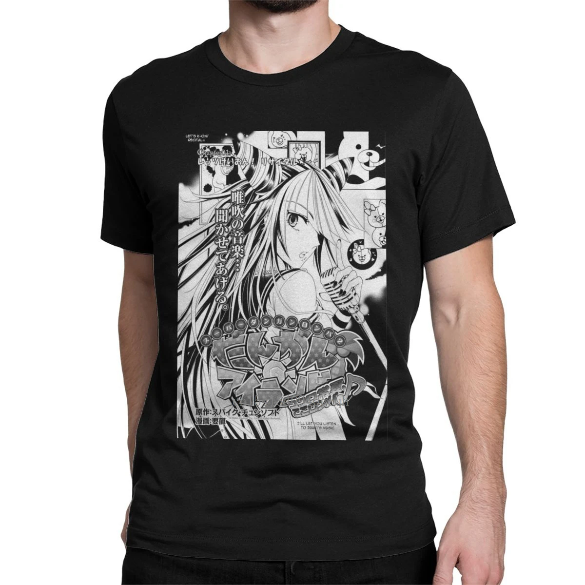 

Danganronpa 2 Manga T-Shirts Men Videogame Vintage 100% Cotton Tees Crew Neck Short Sleeve T Shirts Gift Tops