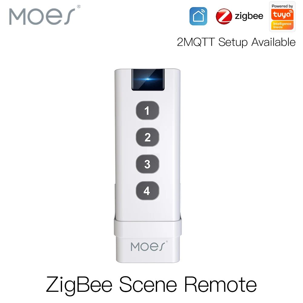 

Беспроводной переключатель MOES ZigBee для умного дома, 4-х клавишный пульт дистанционного управления, портативный концентратор Zigbee, не требует ...