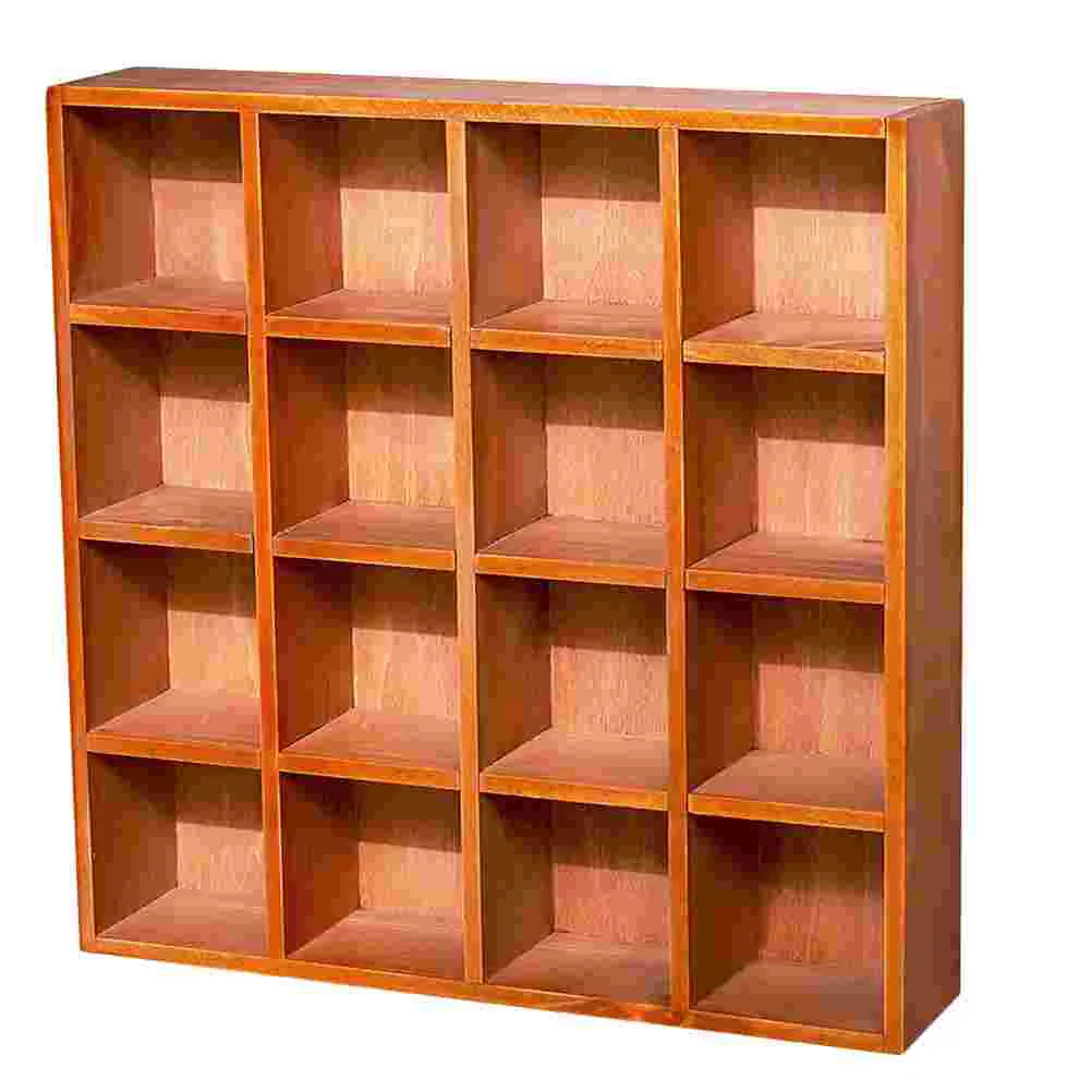 

16 Grids Hanging Wooden Wall Shelf Desktop Display Rack Home Decorations
