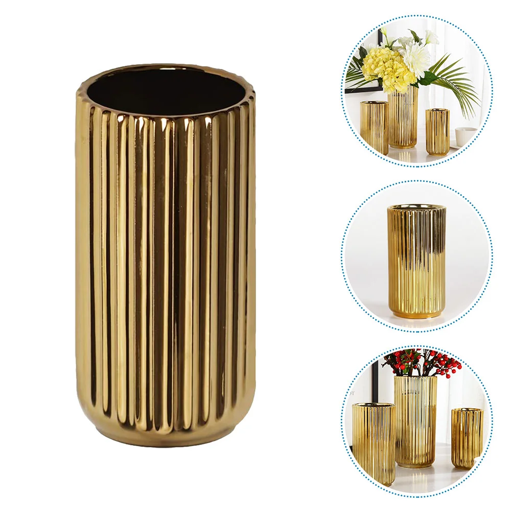 

Bottle Flower Decor Centerpiece Vases Container Electroplating Ceramic Simple Ceramics Desk Delicate Dried