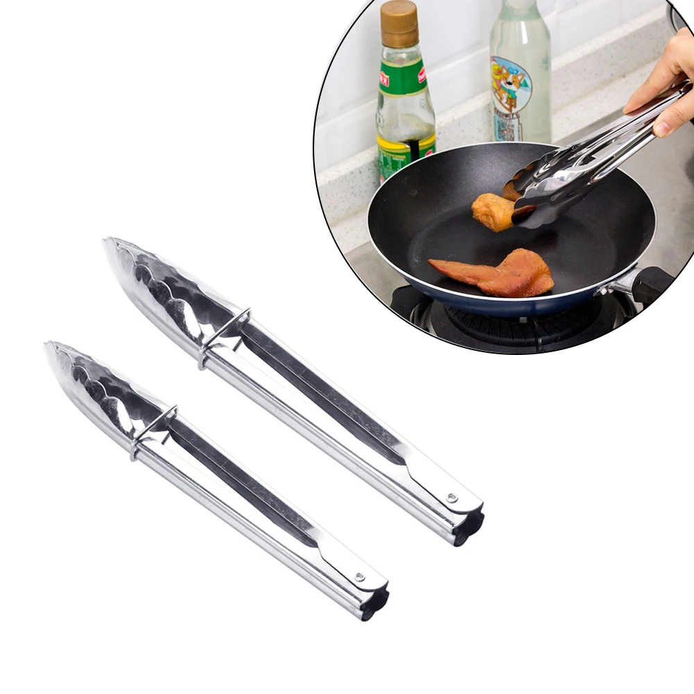 

Kitchen Food Tong Stainless Steel Tool BBQ Grilling Tong Kitchen Cooking Salad Bread Serving Utensil Tongs Bead Clip Grill Tools