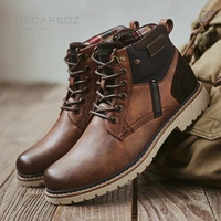 decarsdz men boots spring comfy durable outsole autumn fashion shoes men 2022 leather casual boots men brand design mens boots