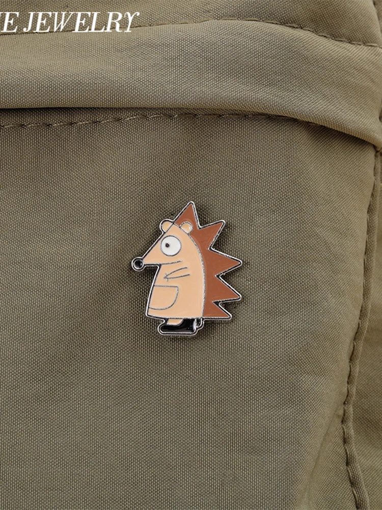 

Hedgehog Enamel Pin Animal Hat Packaging Accessories Friends Jewelry Gift Badge Metal Lapel Pin Brooch Wholesale