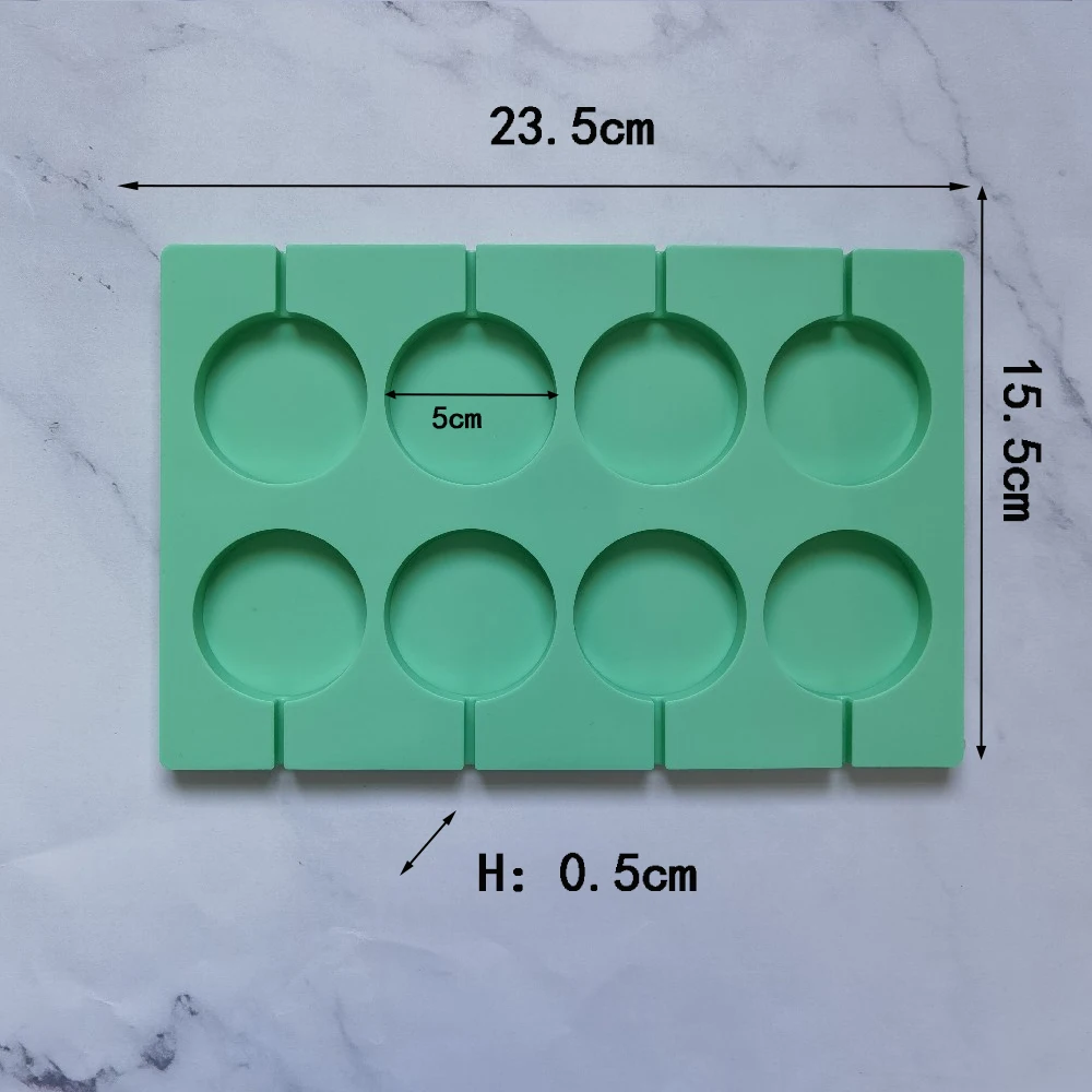 

8-Cavity Round Silicone Lollipop Candy Mold Homemade Kids Cake Chocolate Cookies Mould Baking Pastry Decorating Tools