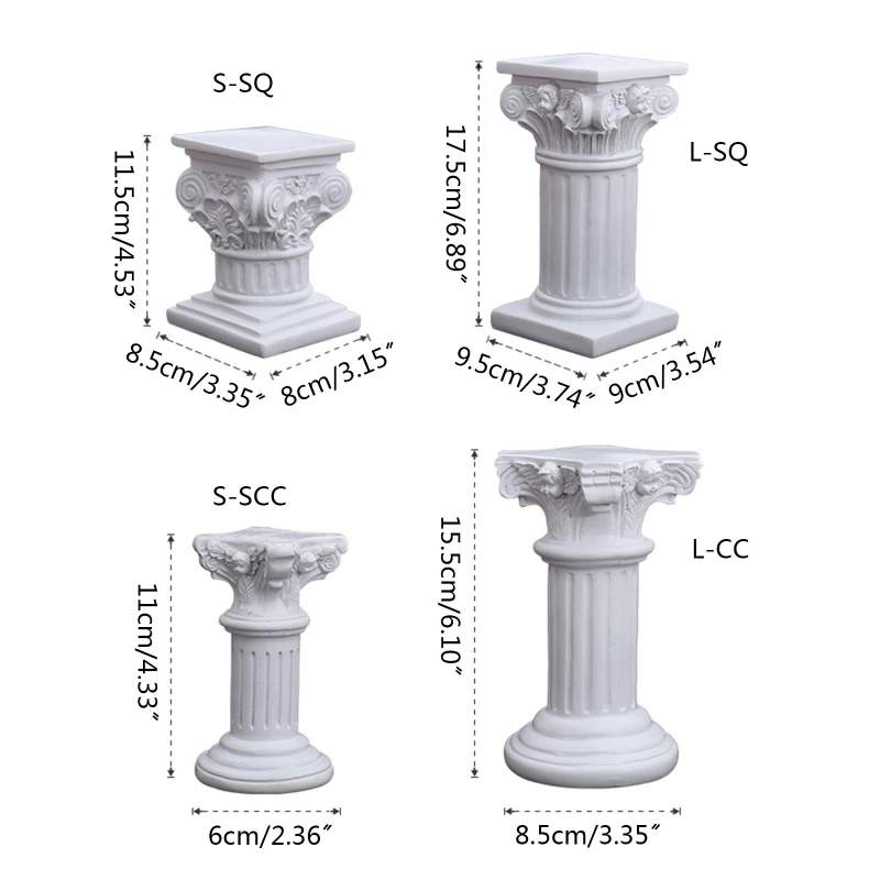 

R2LD Nordic Roman Pillar Statue Resin Architecture Cute Angel Wing Statue for Wedding Party Dining Table Decoration