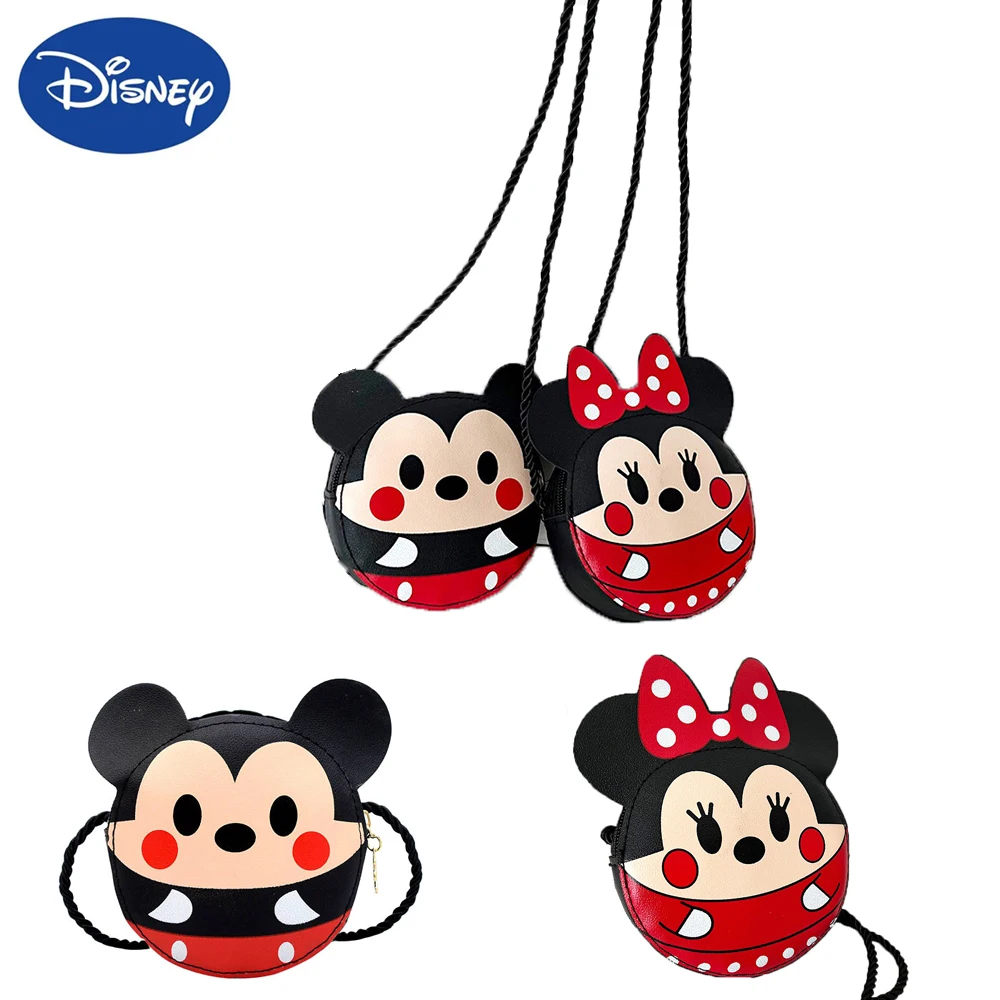 

Disney Mickey Minnie Anime Figure Print Kawai Peripherals Bag Toys Children Girls Birthday Gifts Bag Pendant Keychain Coin Purse