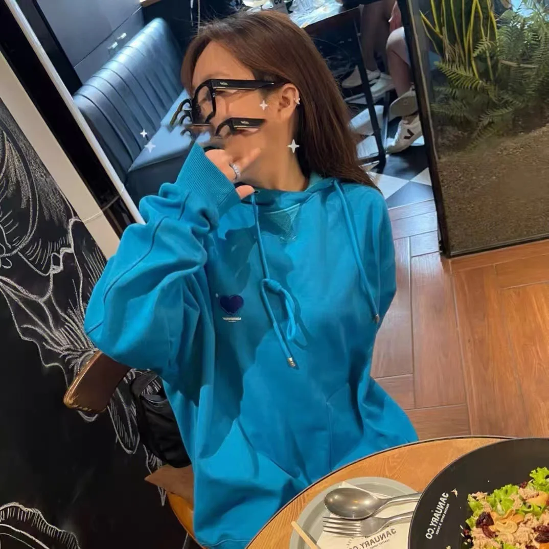 

ADER Hoodie Sweatshirt Love Embroidery Loose Oversize Korean Couple Hooded Sweatshirt Fashion