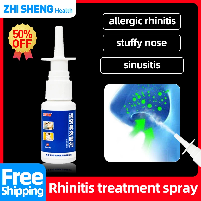 

Rhinitis Nose Treatment Spray For Chronic Sinusitis Allergic Rhinitis Stuffy Nose Therapy Nasal Congestion Relief Medicine 20Ml