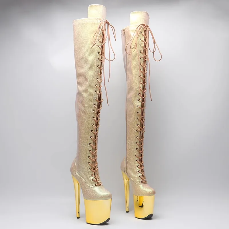 LAIJIANJINXIA/Новые женские сапоги выше колена на платформе и высоком каблуке для