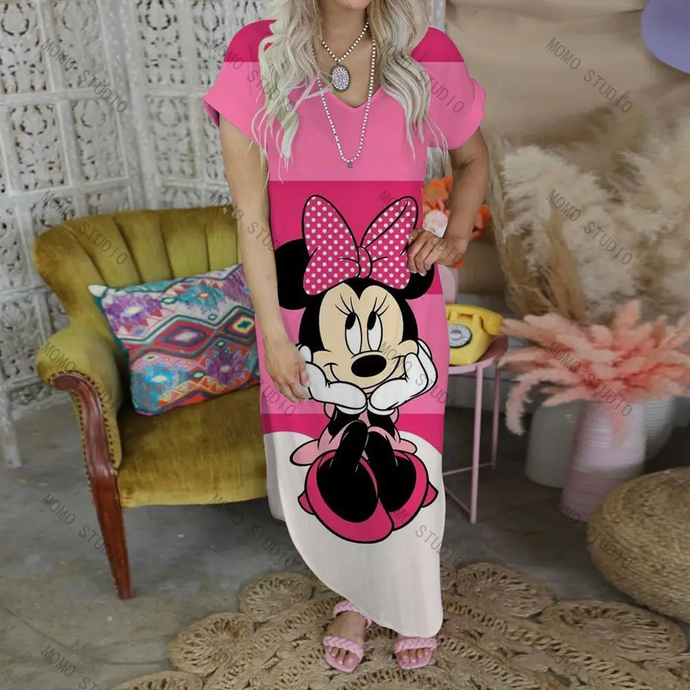 

Платье Вечерние ское вечернее с V-образным вырезом и принтом Микки