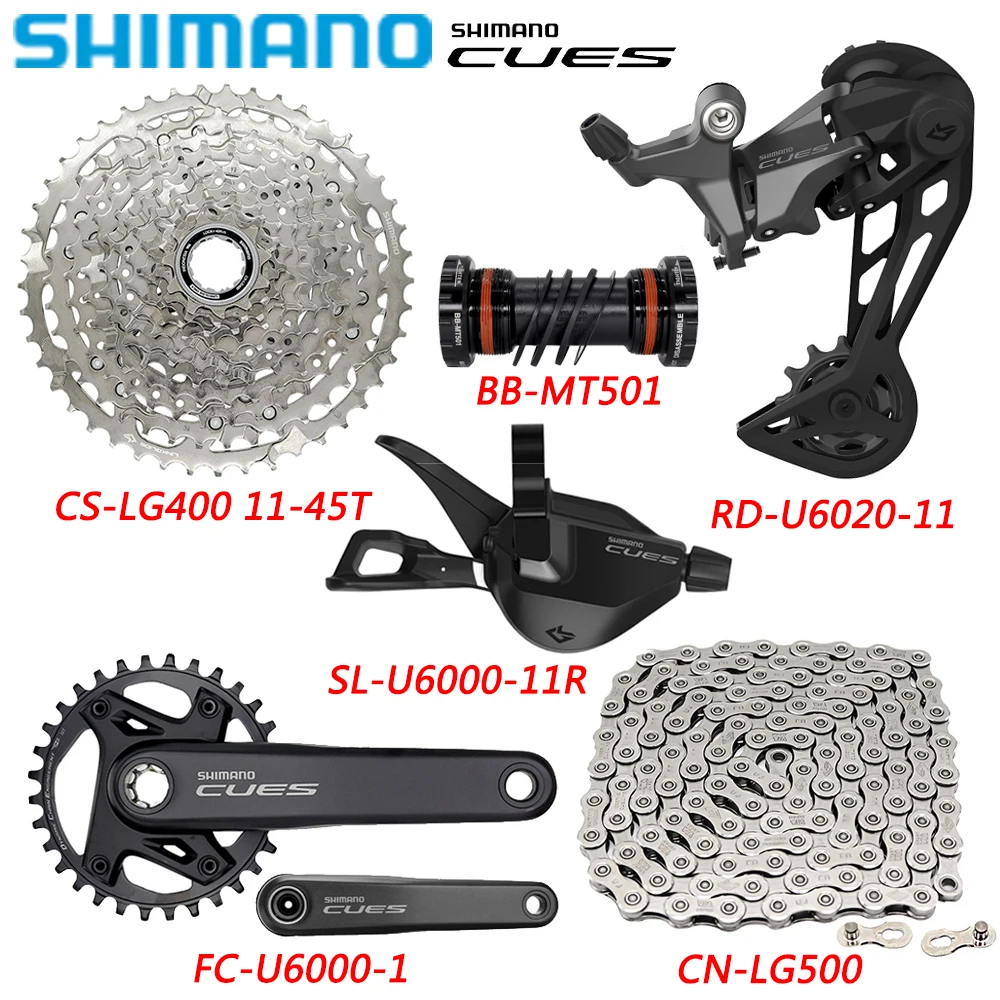 Детали для велосипеда SHIMANO CUES U6020 1X1, Односкоростной групповой набор для горных велосипедов, детали для велосипеда
