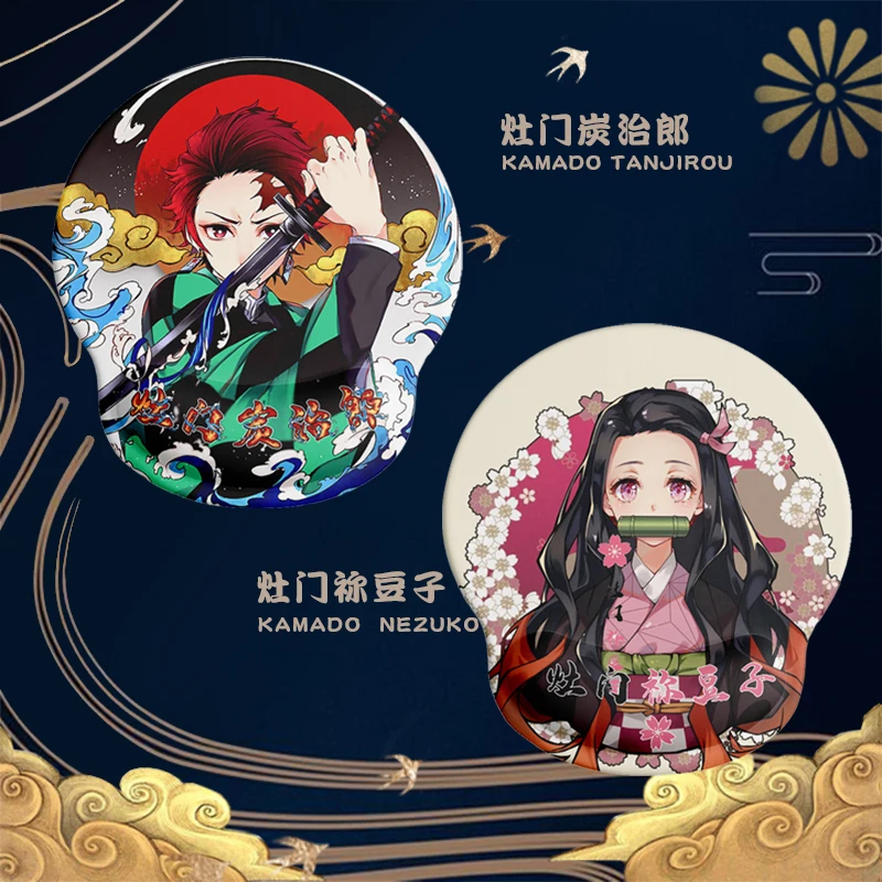 

Коврик для мыши из мягкого силикагеля с аниме рассекающим демонов камадо танджиро незуко 3D, коврик для мыши, подставка для клавиатуры, игров...