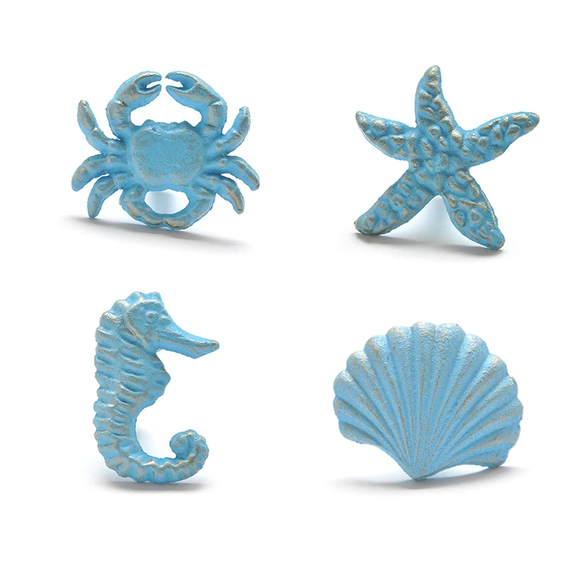 

Vintage Metal Shell Dresser Knobs Starfish Drawer Cabinet Knobs Kitchen Cupboard Knobs Decorative Handle Mediterranean Style