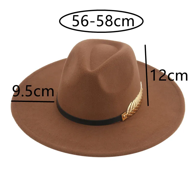 

Hat Fedoras Hats for Women Men Felted Solid Big Brim 9.5cm Band Casual Formal Luxury Outdoor Khaki Camel Hats 2022 шляпа женская