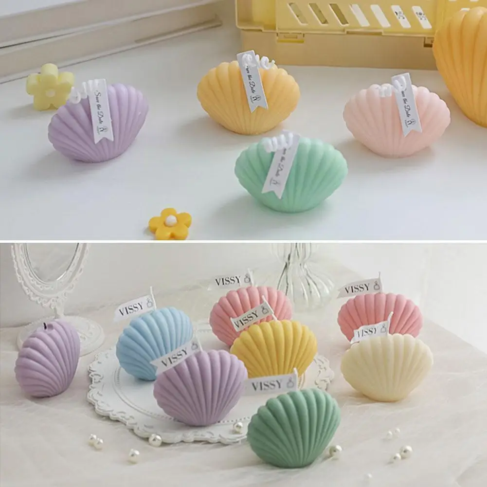 

Beautiful Shell Candle Scented Wax Candles Essential Gift Hand Birthday Decoration Wedding Home Candle Fragrance Oil 7x9cm H7V2