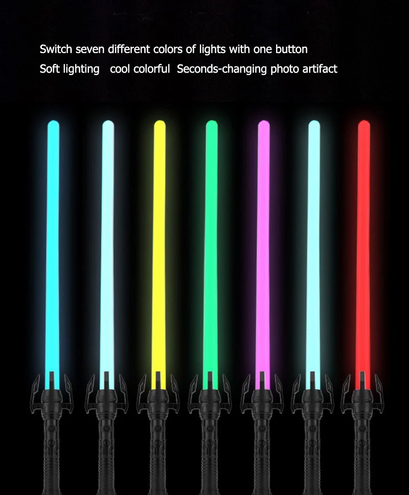 

Lightsaber Outdoor Toys Child Scalable Laser Sword 2-In-1 Glowing Sound Induction Toy Colorful Flashing Glow Sticks Boy Toys