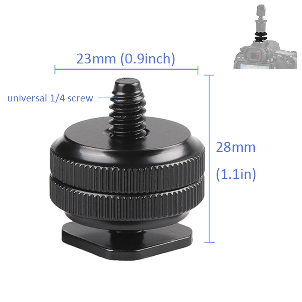 

Camera 1/4 Dual Layer Flash Hot Shoe Mount For Camera Canon/Nikon/Sony DSLR Photo Studio Accessoriesssa