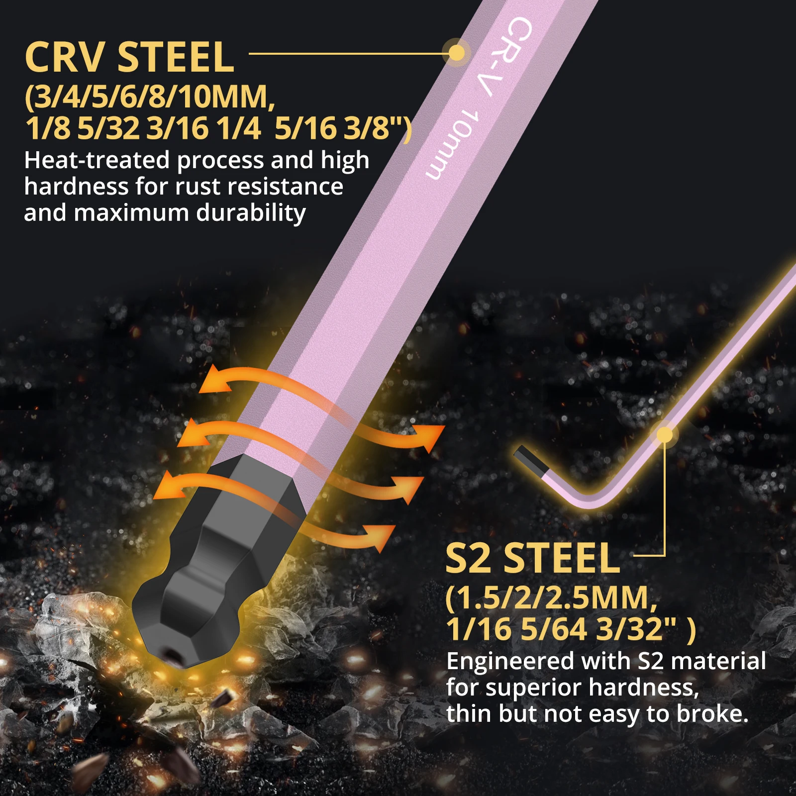 Красочный Набор Шестигранных Ключей Из 18 Предметов Sae И Метрических С Длинной