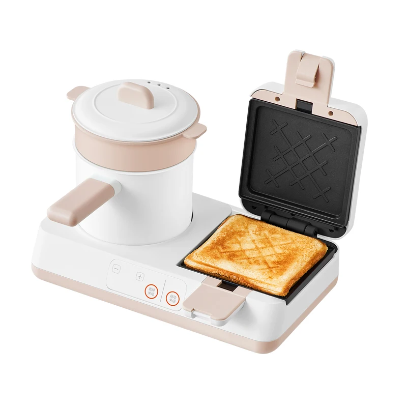 

220V Waffle Maker Non-stick Sandwich Machine 4 In 1 Bread Toaster Electric Steamer Stainless Steel Cooking Pot Multi Cooker
