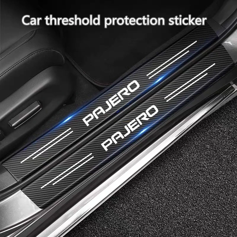 

DIY Carbon Fiber Car Sticker Auto Door Threshold Side Anti Scratch Tape Waterproof Decal Film For Mitsubishi Pajero 2 3 4