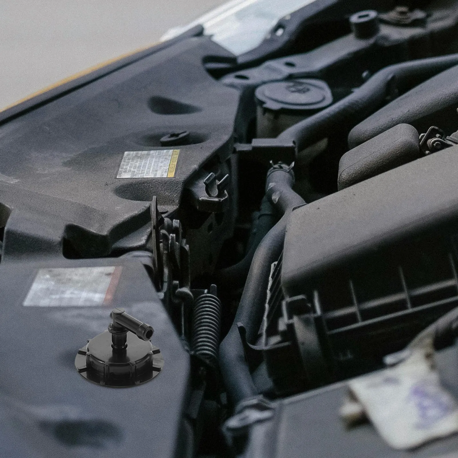Фото Крышка расширительного бачка радиатора черная, совместимая с Honda Civic Insight Element, замена крышки бачка охлаждающей жидкости №1