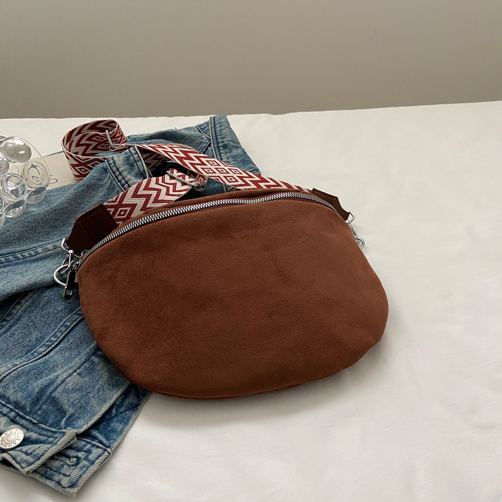 Женская Повседневная Однотонная Сумка-слинг Универсальная Сумка Через Плечо С