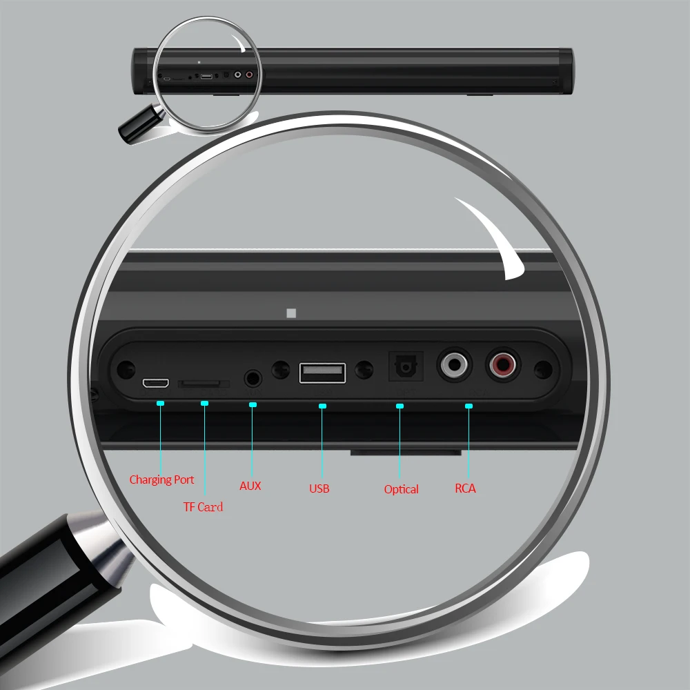 20W Soundbar Bluetooth Wireless 3D Surround Sound Remote Control PC TV Radio Soundbar Box Audio for Home Theater System Gaming enlarge